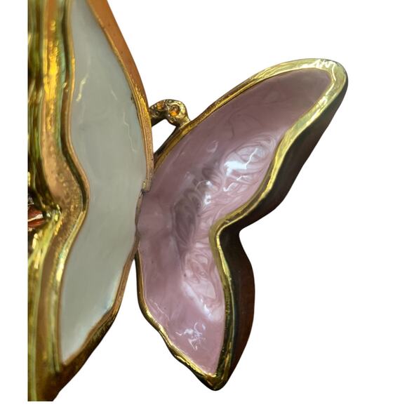 Fitz & Floyd Jeweled Butterfly Box-Ruby Enamel Trinket Box - Picture 4 of 7